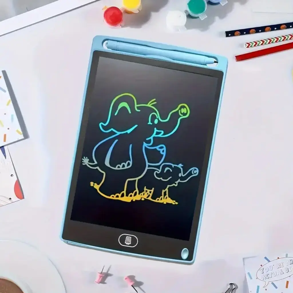 8.5 дюйма кольоровий РК-планшет для письма, дитячий блокнот для малювання графіті, планшет для малювання. Синій - фото 4