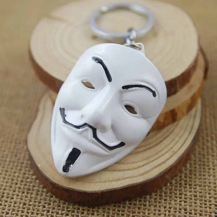 Брелок Маска Гая Фокса Значит Вендетта V for Vendetta.126 Серый - фото 6