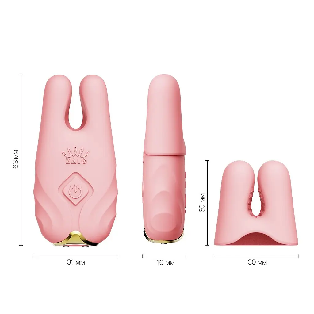 Смарт-вібратор для грудей Zalo - Nave Coral Pink, пульт ДК, робота через додаток - фото 3