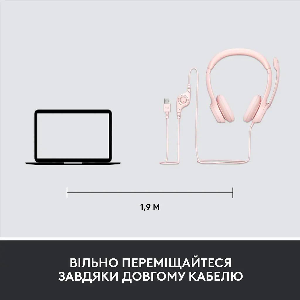 Комп'ютерна гарнітура Logitech H390 Rose (981-001281) [113834] - фото 6