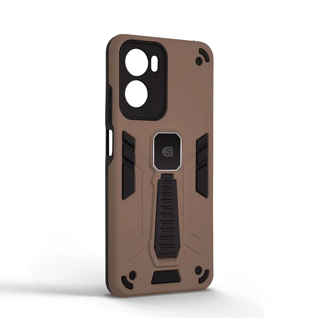 Чехол для Motorola G05/E15, Proover, коричневый, с подставкой и магнитом, противоударный, ударопрочный, бронированный, панель-накладка, защита всего корпуса, термополиуретан (TPU) + поликарбонат (PC), ArmorStandart (ARM85747) - фото 2
