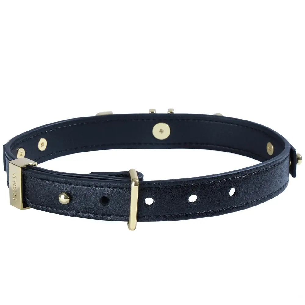Нашийник LOCKINK Dark DIY Alphabet Collar, чорний, штучна шкіра, букви зі стразами - фото 3