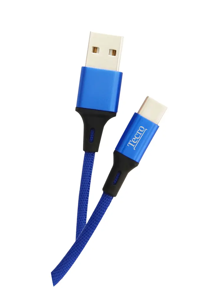 Кабель Tecro (TC-0100BE) USB-USB Type-C 1 м Синій