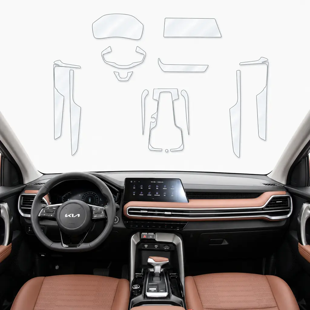 Набір Плівок захисних для салону Kia Sportage ACE 2021-2023 (Понелі Кансолі Дисплея Двері Ручки) на всі Секції