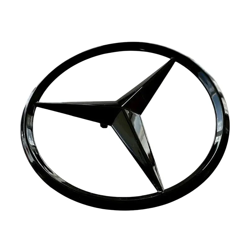 Емблема задня Mercedes-Benz W205 чорна глянцева 82мм (3 напрямні + скотч) OEM A2058170216 - фото 4