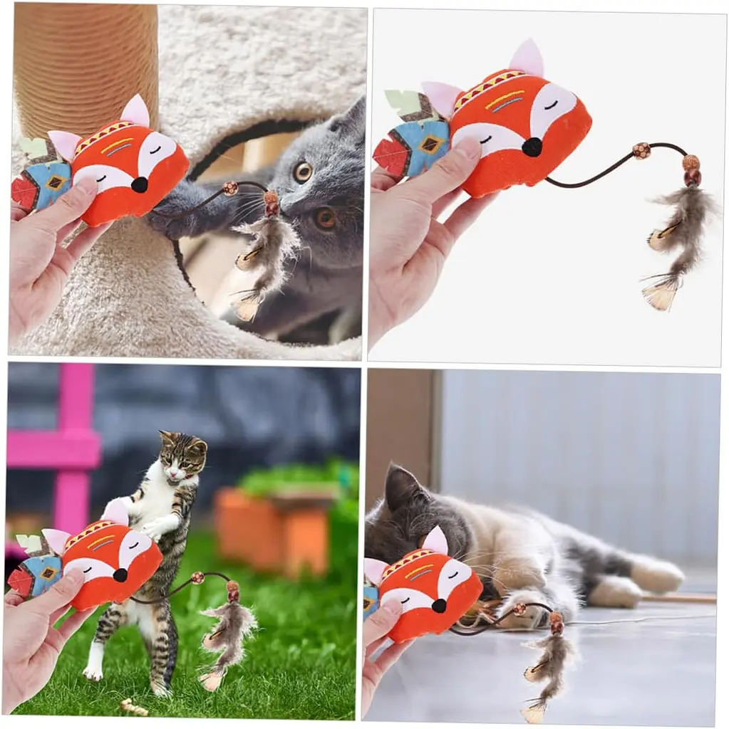 М'яка іграшка для котів EcoToys Лиса з котячою м'ятою 10x7.5 см - фото 9