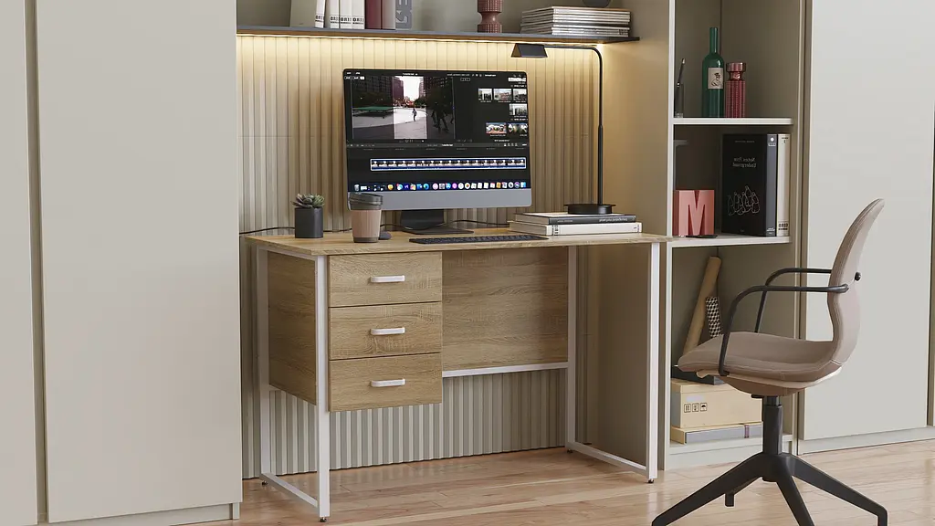 Компьютерный стол Ferrum-decor Гарри 75x120x70 белый ДСП Дуб Сонома 16мм (FRD-101002) - фото 4