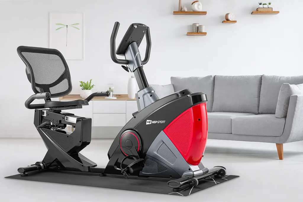 Горизонтальний велотренажер Hop-Sport HS-070L Helix червоний iConsole+ - фото 2