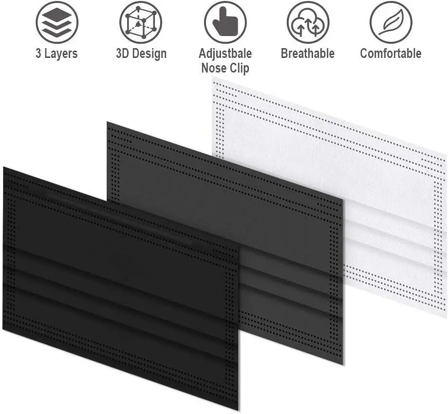 Одноразовые медицинские маски для лица 50 шт. трехслойные для взрослых и подростков - фото 4