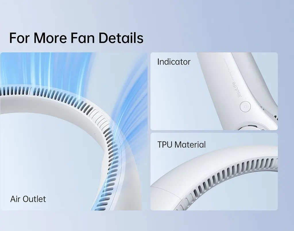 Вентилятор Jisulife Neck Fan Life3 FA14 Grey - фото 6