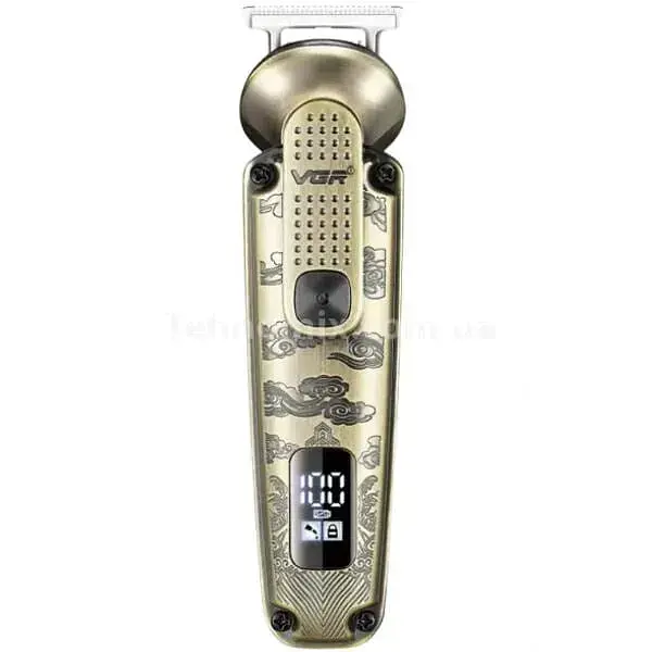 Машинка для стрижки волос VGR V-103 (8 в 1) LCD для бороды и носа + подставка Бронза - фото 6