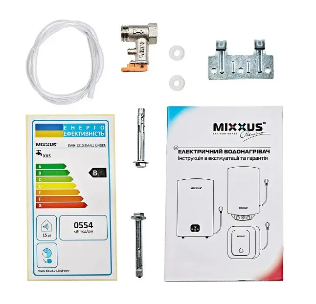 Водонагрівач Mixxus EWH-1215 Small Under під мийкою 15 л, 1500 Вт, мокрий ТЕН, вертикальний, квадратний, білий (WH0605) - фото 2