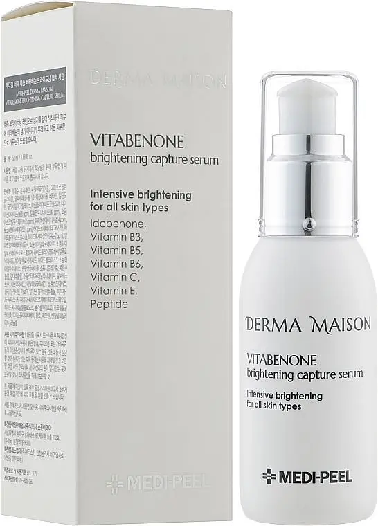 Мультивітамінна освітлювальна сироватка з ідебеноном 50 мл Medi Peel Derma Maison Vitabenone Brightening Capture Serum