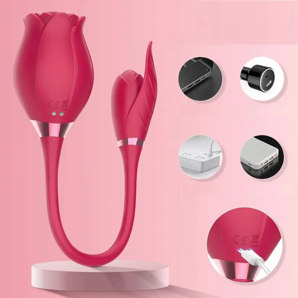 Вакуумний стимулятор клітора з вібрацією Boss Series Miss Coyness червоний - фото 5