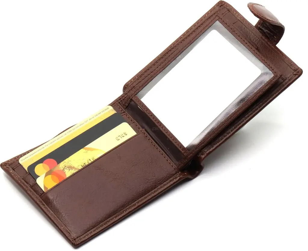 Стильне шкіряне чоловіче портмоне ST Leather В103 коричневе 9,5 см - фото 3
