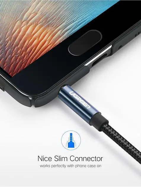 Кабель Ugreen AV118 3.5 mm Male to 3.5 mm Female 1 м Blue (40673) - фото 6