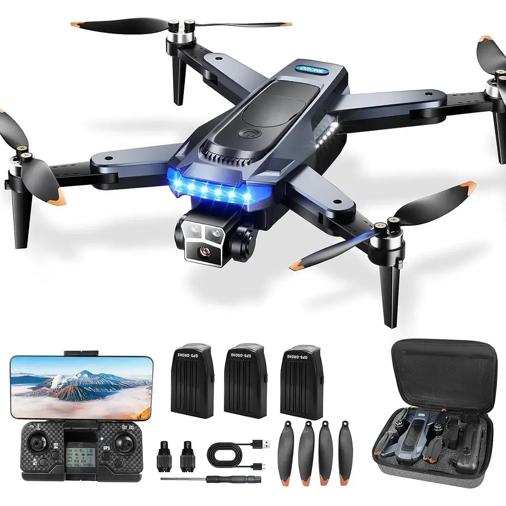 GPS-дрон HYTOBP P17PRO с бесщеточным двигателем 5G Transmission 3 батареи для взрослых с камерами 4K до 249 г - фото 2