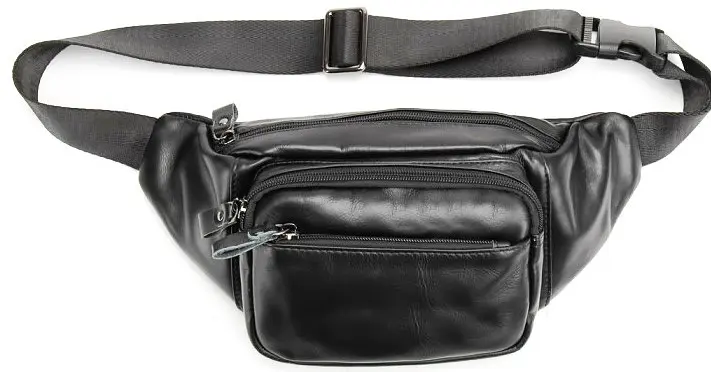 Сумка на пояс з натуральної шкіриTiding Bag Чорний - фото 3