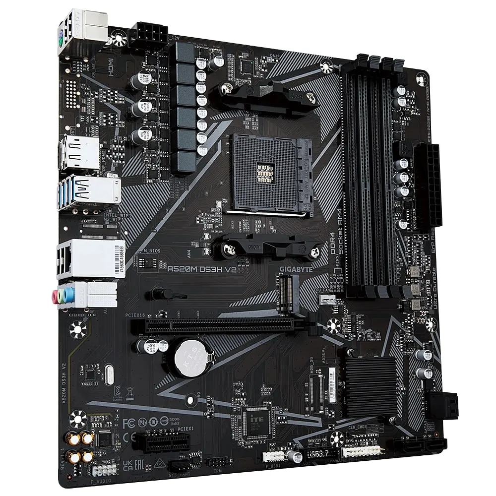 Материнская плата A520M DS3H V2 sAM4 A520 4xDDR4 M.2 HDMI DP mATX Gigabyte teh0019113 - фото 3