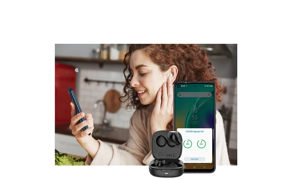 Наушники Tecno Hipods H2 White (4895180756405) - фото 4