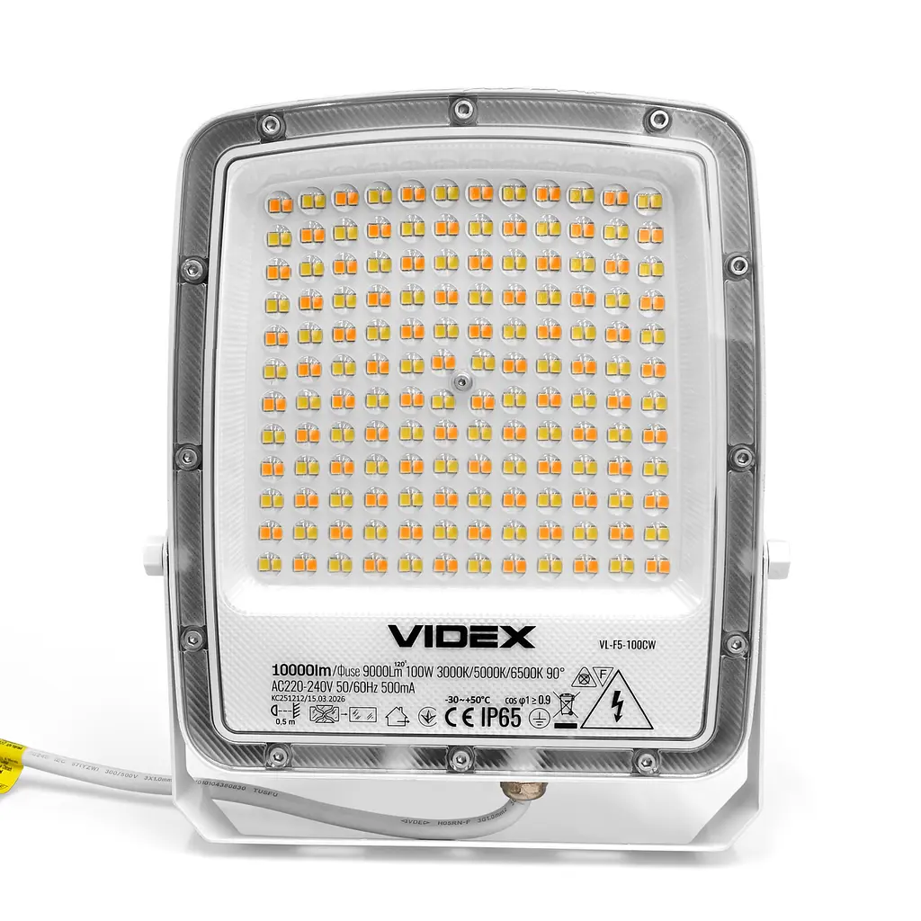 LED прожектор Videx F5 100 Вт 3000-5000-6500 K 230 В білий (VL-F5-100CW) - фото 3