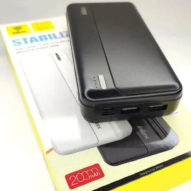Зовнішній акумулятор Power Bank на 20000 мА·год  INKAX PB-02A зарядний пристрій 2xUSB + Type-C + Micro USB - фото 7