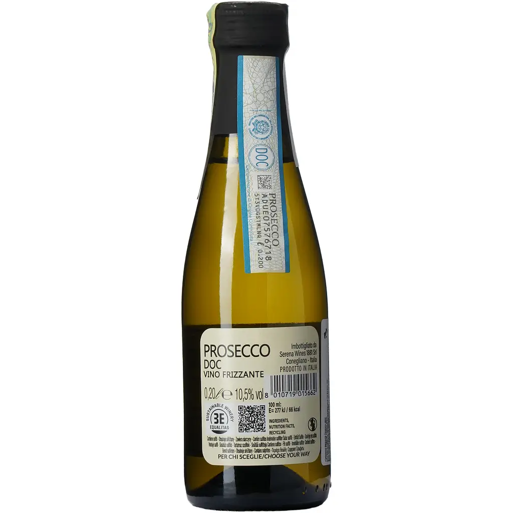 Вино ігристе Terra Serena 1881 Prosecco Frizzante DOC Treviso, укстра-сухе, біле, 10,5%, 0,2 л - фото 3