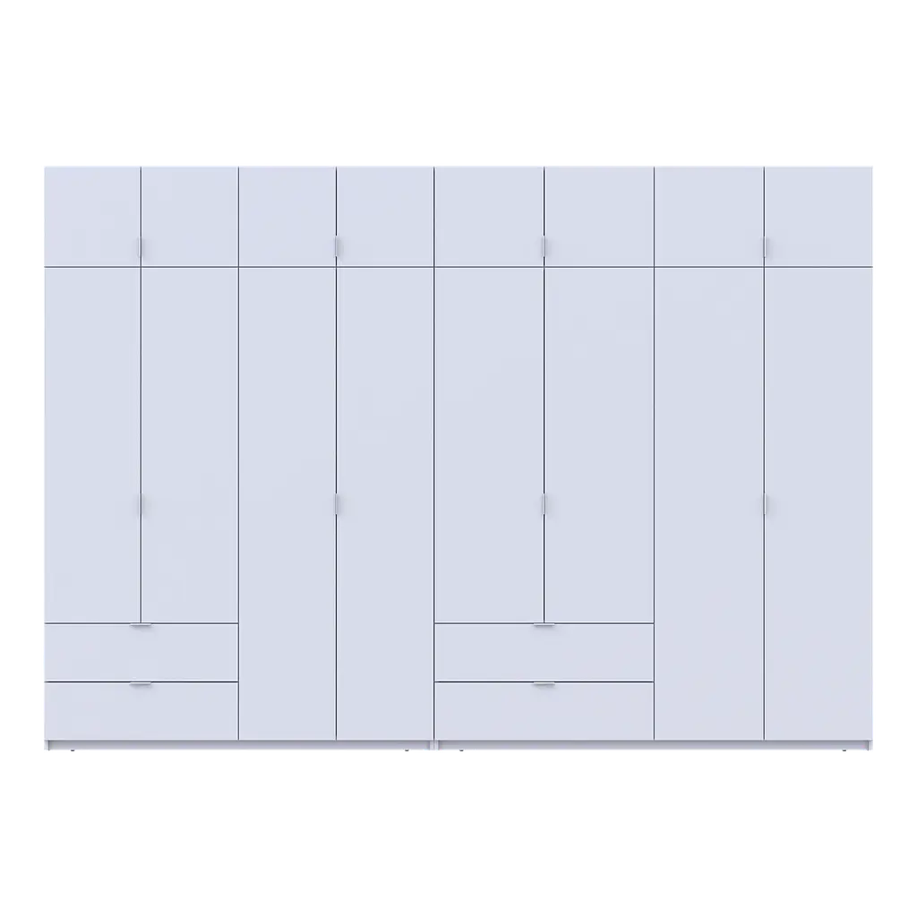Розпашна Шафа для одягу Doros Лукас Білий 4+4 ДСП 340х50х240 (42005138) - фото 4