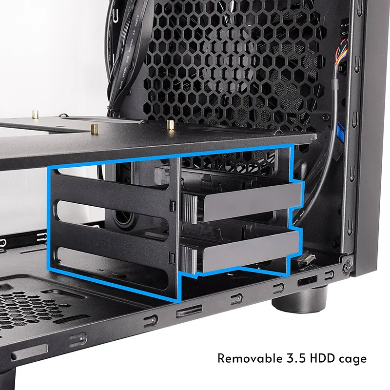 Корпус Chieftec THE CUBE CI-03B-OP, без БЖ, fan 20cm, mATX, Black - фото 11