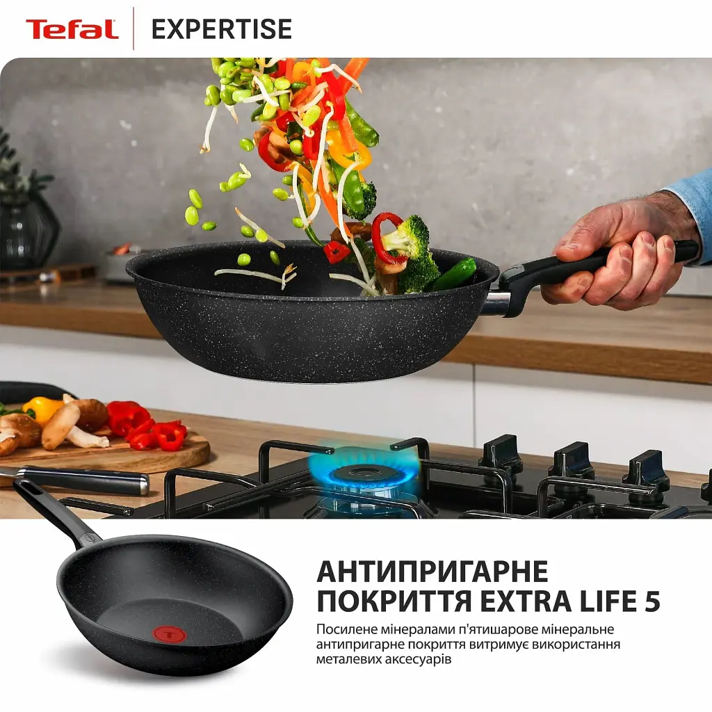 Сковорода Tefal Expertise WOK 28см чорний (G3211902) - фото 5