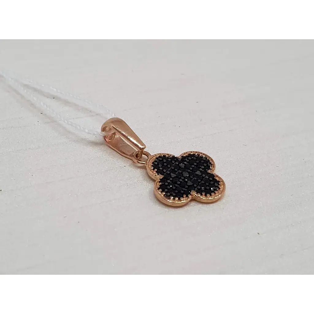 Золота підвіска Favoritum Конюшина з фіанітами. 311068_Ч - фото 2