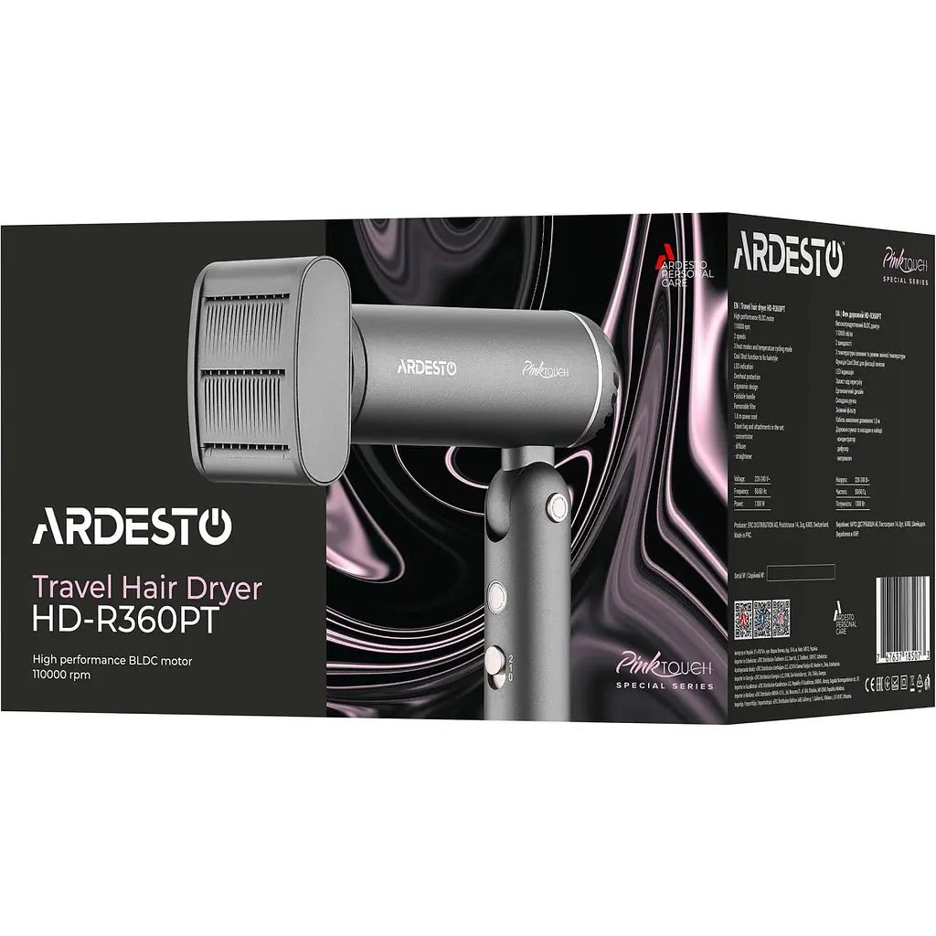 Фен Ardesto Pink Touch HD-R360PT [177955] - фото 8