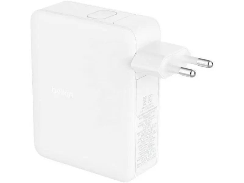 Мережевий зарядний пристрій Belkin 140 W 3xUSB-C GAN PD PPS, USB-A White (WCH014BTWH) - фото 4