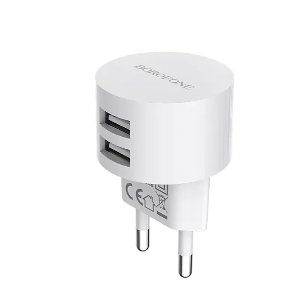 Адаптер зарядний набір із кабелем USB-C - Borofone BA23A 2 USB 2.4A - фото 3