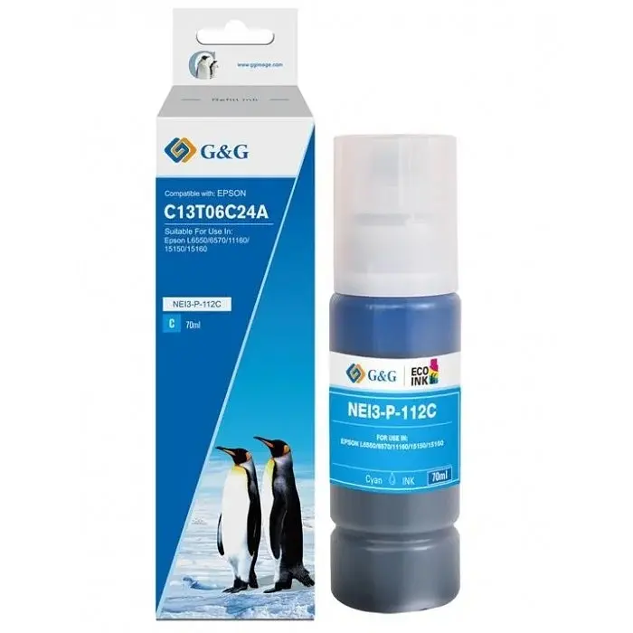 Контейнер з чорнилом до Epson L15150/15160 Cyan pigm G&G teh0015587 - фото 2