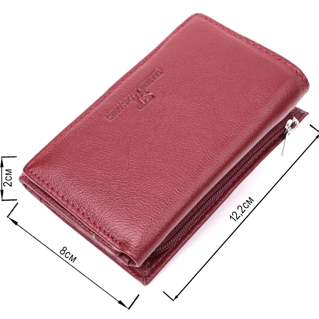 Шкіряний жіночий гаманець у три складання ST Leather 22489 бордовий - фото 6