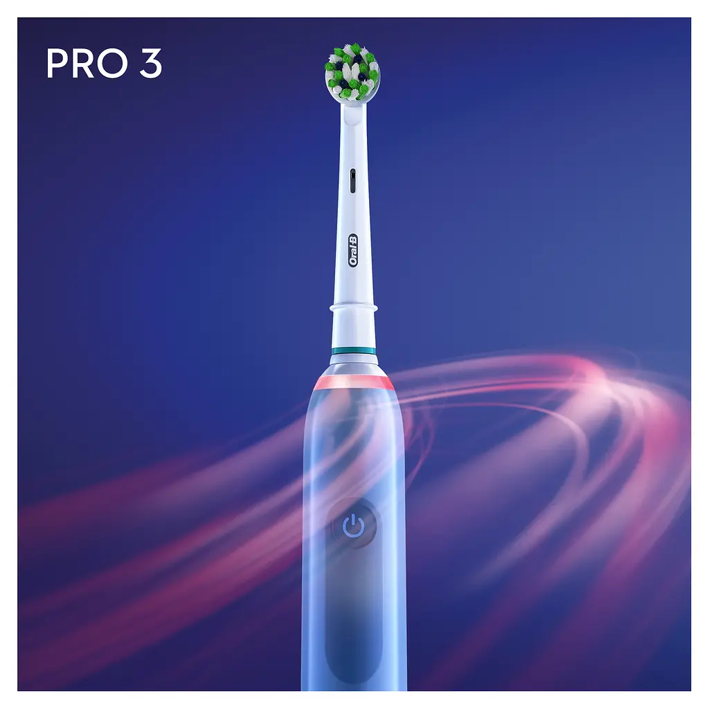 Електрична зубна щітка Oral-B Pro 3 3000 СrossAсtion, синя - фото 4
