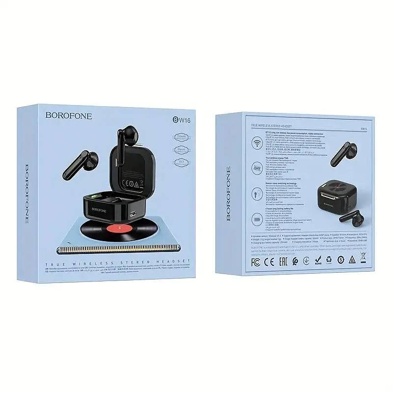 Блютуз Стерео Гарнитура Borofone BW16 Черный - фото 4