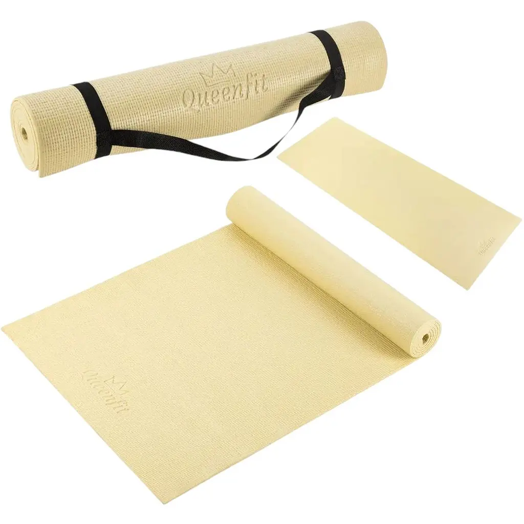 Коврик для фитнеса и йоги Queenfit 0.5 см желтый - фото 6