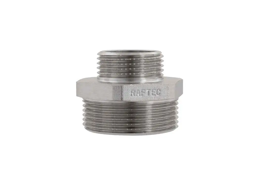 Ніпель RAFTEC латунь, ЗЗ, DN40х25, 1 1/2"х1", нікель, NP0503 - фото 4