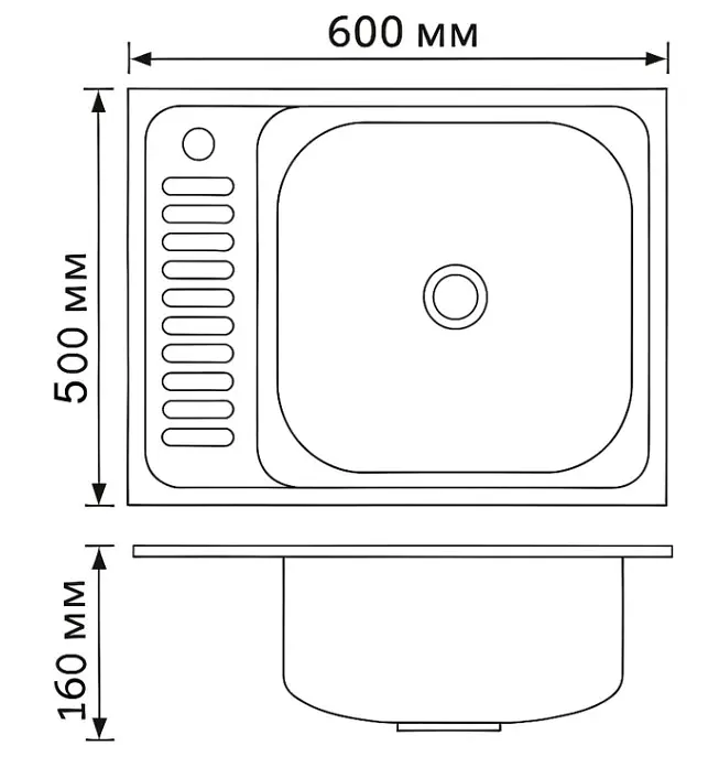 Кухонна мийка Brinex 6050-R 0.6 мм, накладна BRIN6050RSAT06 - фото 7