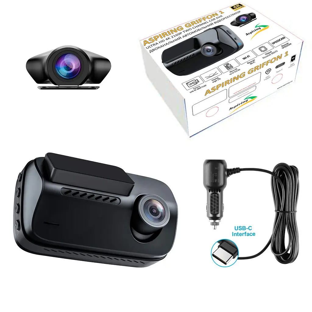Видеорегистратор Aspiring Griffon 1 Dual, 4K, Speedcam, Wi-Fi, GPS - фото 10