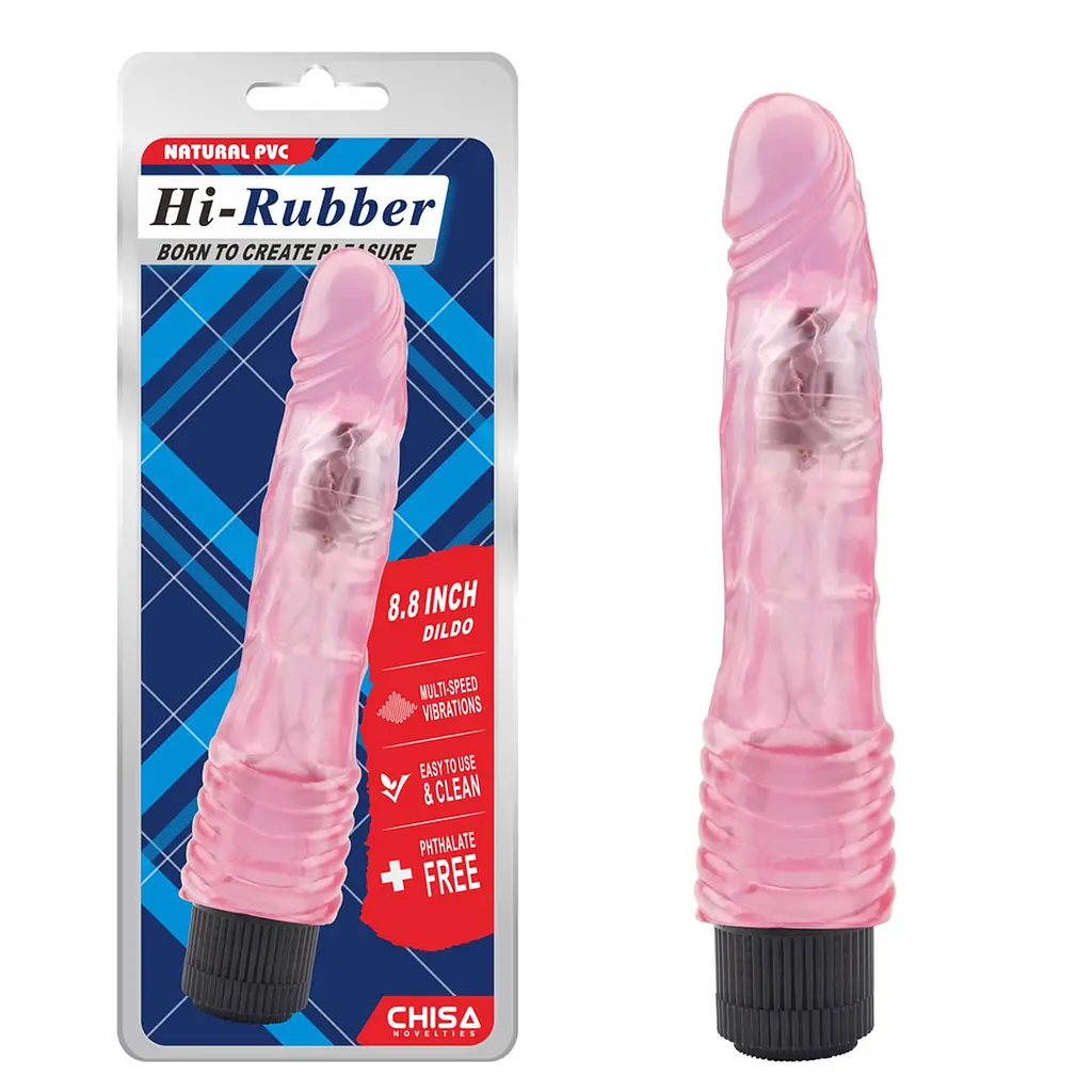 Вібратор Hi-Rubber 8.8 Inch 21.7 см рожевий - фото 2