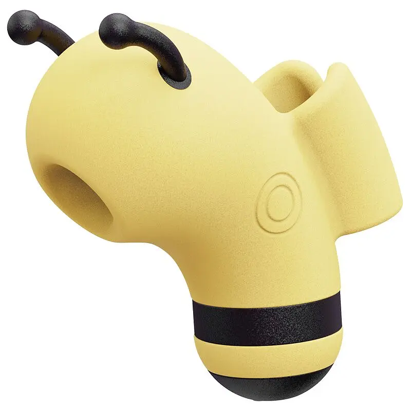 Вакуумний стимулятор із мікрострумами KISSTOY Beebe Yellow, на палець