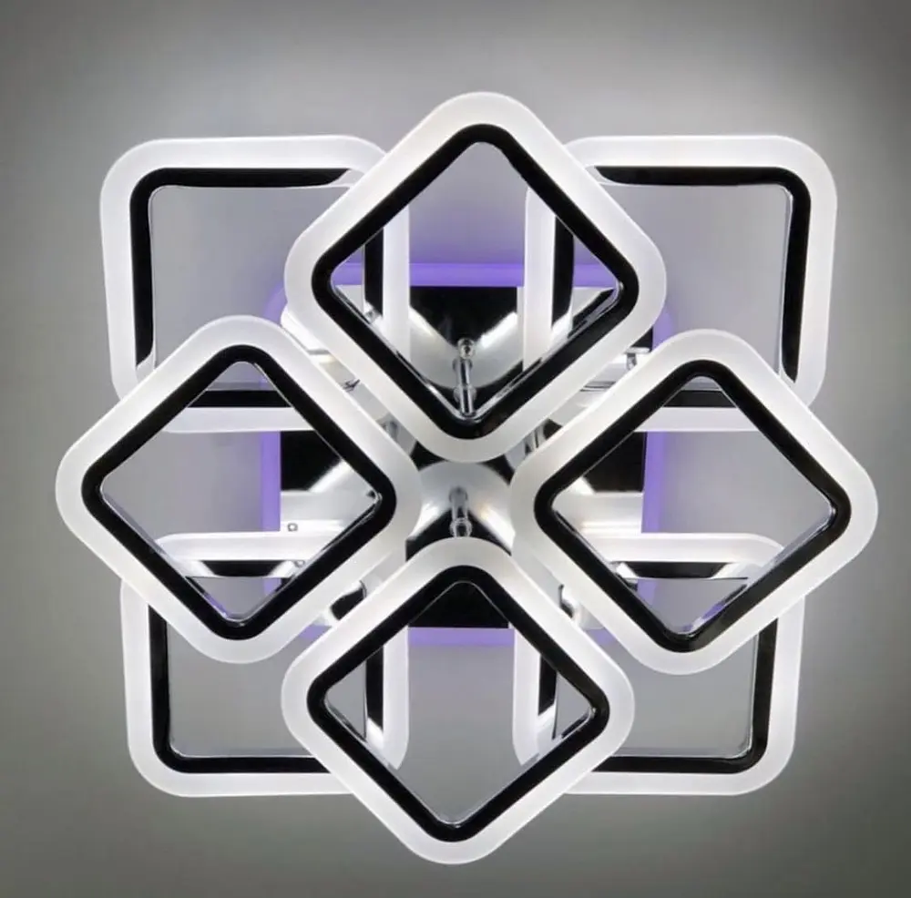 LED люстра на 4+4 рожка квадратной формы Line.F A 2400/4+4S RGB BK - фото 4