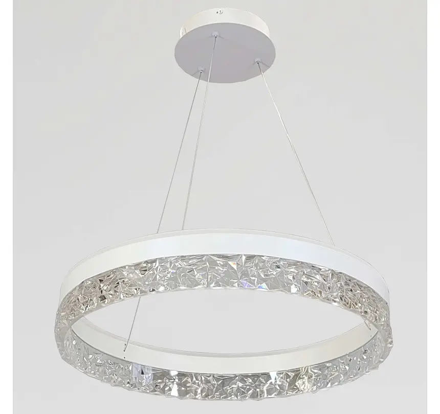 Світлодіодна люстра підвісна Artlight MD230327WH з білим кільцем, 53W - фото 4