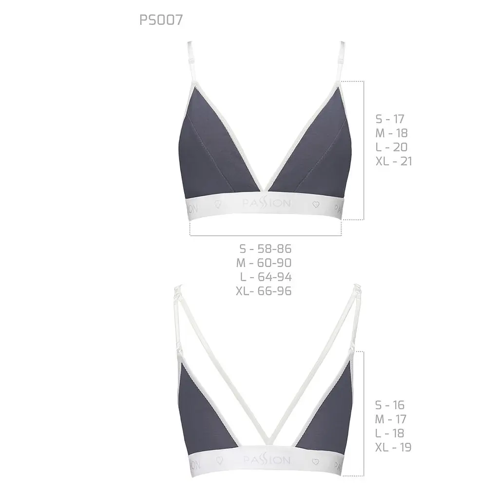 Спортивний топ з подвійними бретелями Passion PS007 TOP L, dark grey - фото 5