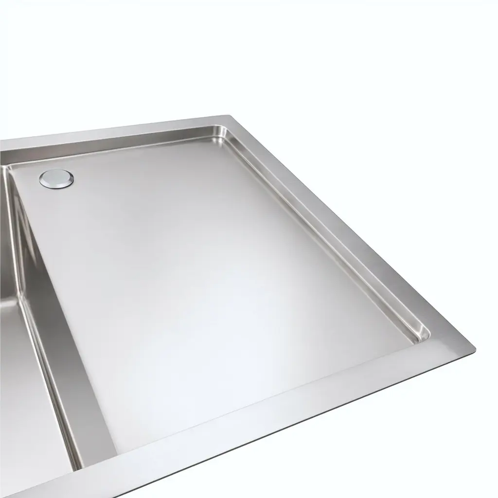 Кухонна мийка Platinum Handmade 780x440x230 L нержавійка (квадратний сифон,3.0/1.0), Нержавіюча сталь - фото 4