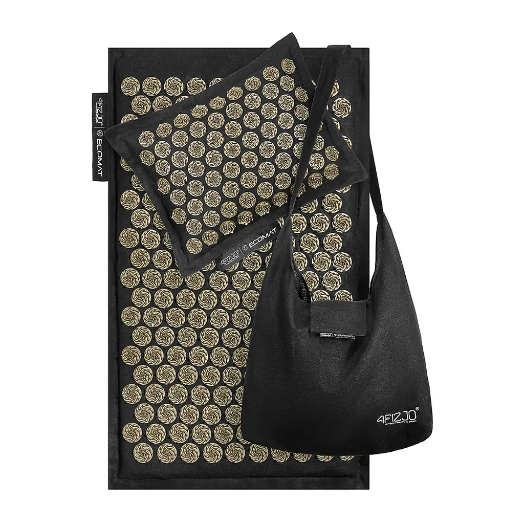 Килимок акупунктурний 4FIZJO Eco Mat Аплікатор Кузнєцова з подушкою 68 x 42 см Black/Gold 4FJ0179 (P-5907739311566) - фото 6