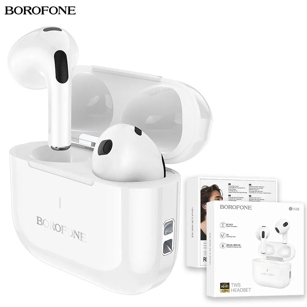 Bluetooth наушники Borofone BW58 TWS (белый) - фото 3